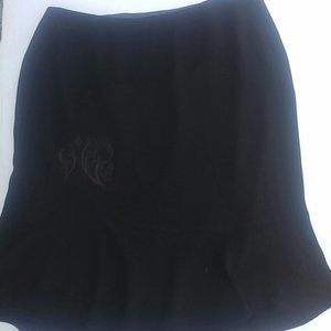 Tesori Nordstrom NWOT Black Full Skirt with Ruffle Embroidered SZ14W